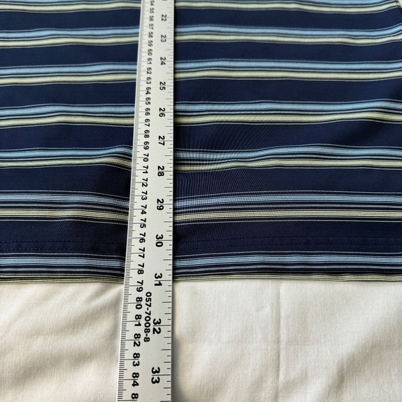 Weir‎ Golf Men's Navy Blue Stripe Short Sleeve Polo Golf Shirt Size Large (44) - Picture 10 of 14